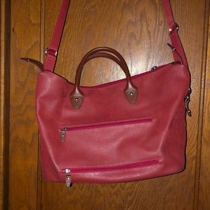 BOYT Women’s Red Pebble Material Travel Bag